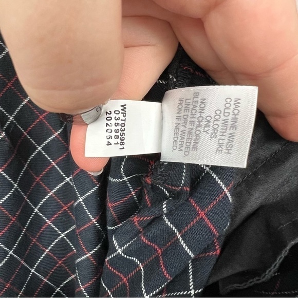 𝅺J. Jill Window Pane Plaid Pants Navy Blue Red White Sz 10 - Picture 3 of 8